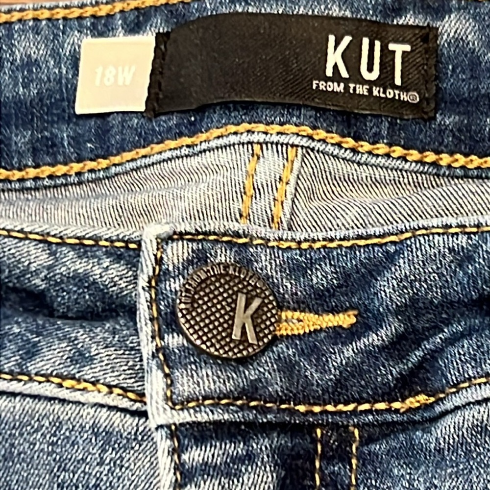 KUT from the Kloth Donna High-Rise Skinny Distressed Ankle Jeans Fray 18W - Picture 3 of 15